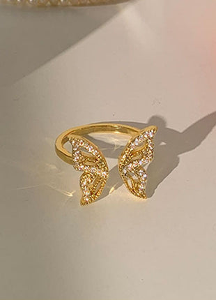 Korean Advanced Temperament Fairy Bow Gold Adjustable Index Finger Ring