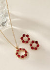 Red zircon circle set