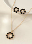 Black zircon circle set