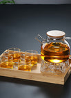 1L clad steel bamboo pot +4 straight Cup + base + tray