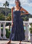 Printed navy blue dots