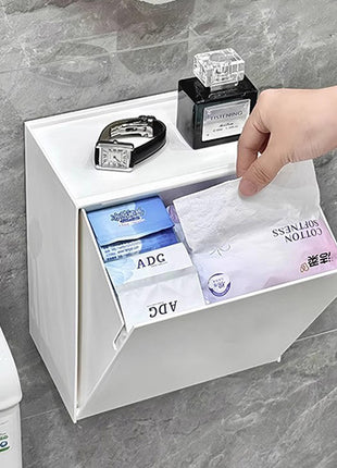 Bathroom Wall-Mounted Storage Box Toilet Paper Box Tissue Sanitary Napkin Toilet Storage Box Bathroom Storage Rack Cross-Border Wholesale