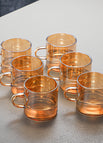 6 small tea cups (Amber Gold)