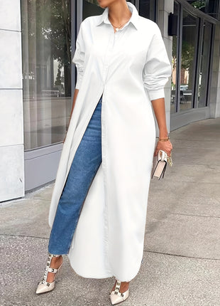 Elegant Lightweight Long Cardigan for Women - Casual Long Sleeve Open Front Sweater