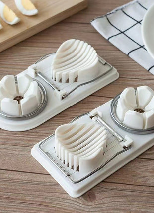 Versatile Stainless Steel Two-in-One Egg Slicer & Cutter for Kitchen Prep