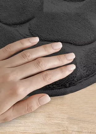 Soft Coral Velvet Non-Slip Rectangular Bathroom Mat - Modern Absorbent Rug
