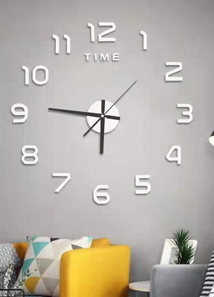 Modern DIY 3D Wall Clock Silent Quartz Movement No-Drill Living Room Bedroom Decor