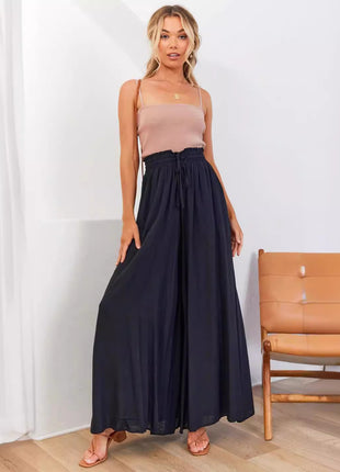 Effortless Chic Women's High Waist Loose Fit Wide Leg Casual Trousers