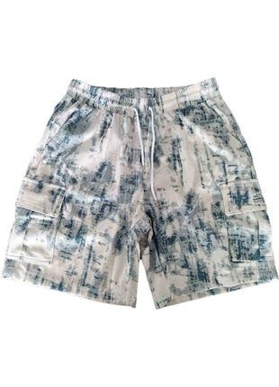 Summer Men's Shorts Tie-Dye Straight Camouflage Casual Pants Knee-Length Loose Mid-Length Pants with Tie-Dye Design