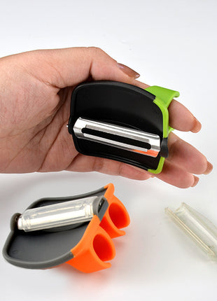 Ergonomic Finger Grip Stainless Steel Multi-function Fruit & Vegetable Peeler
