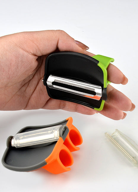 Ergonomic Finger Grip Stainless Steel Multi-function Fruit & Vegetable Peeler