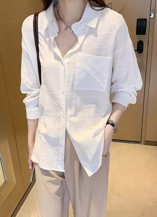 Japanese Retro Loose Fit Spring Shirt Korean Style Versatile Women's Blouse