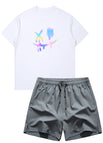 WHITE TSHIRT+GRAY SHORTS / XS