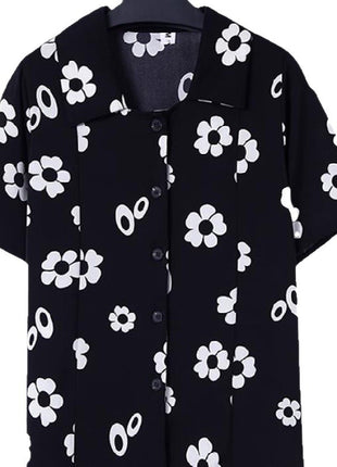 Playful Kids' Short Sleeve Retro Shirt: Loose Fit, Western Style, Polyester Blend