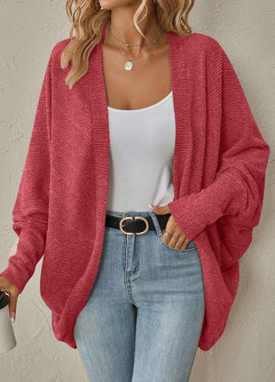 Chic European Style Mid-Length Knitted Cardigan Sweater for Women