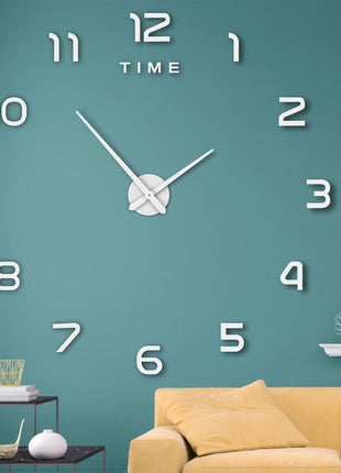 Modern DIY 3D Wall Clock Silent Quartz Movement No-Drill Living Room Bedroom Decor