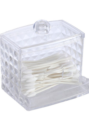 New Transparent Multi-Purpose Cotton Swabs with Bamboo Caps, Ps Portable Round and Long Combination Cotton Pads, Dormitory Storage Box