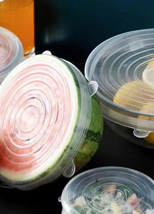 Food-Grade Reusable Silicone Food Covers, Universal Bowl & Microwave Lids