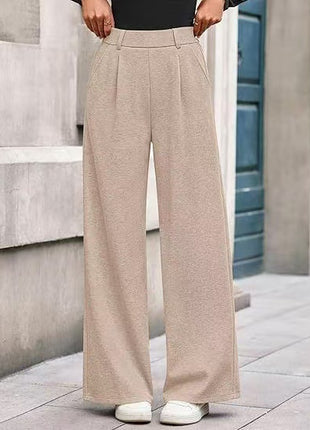 Women's Loose Straight Fit Leisure Trousers - Comfortable Demi-Season Pants