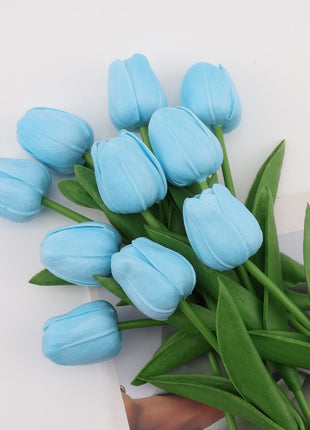 Lifelike PU Mini Tulip Artificial Flowers for Home Decor & Photography Props