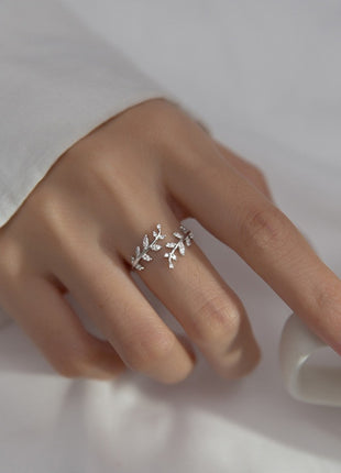 Elegant European Style Alloy Zircon Stone Ring for Women - Adjustable Fashion Jewelry