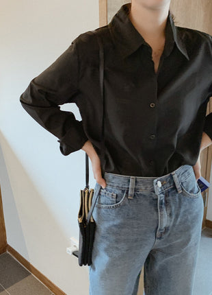 Elegant Chiffon Oversized Blouse Plus Size Long Sleeve Spring Shirt