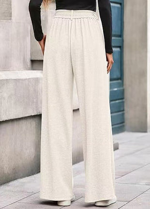 Women's Loose Straight Fit Leisure Trousers - Comfortable Demi-Season Pants