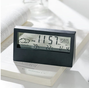 Smart LED Digital Desktop Clock with Silent Alarm, Weather Display & Calendar