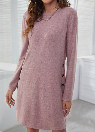 Stylish Solid Oversize Long Sleeve Mini Dress for Autumn Casual Wear