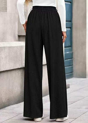 Women's Loose Straight Fit Leisure Trousers - Comfortable Demi-Season Pants
