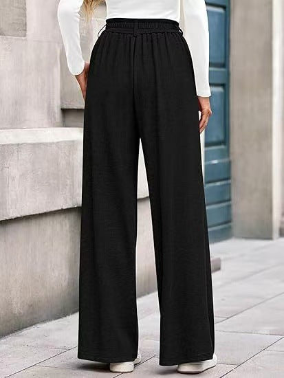 Women's Loose Straight Fit Leisure Trousers - Comfortable Demi-Season Pants