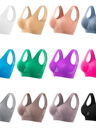 Wireless Plus Size Yoga Sports Bra, Seamless Tube Top Support
