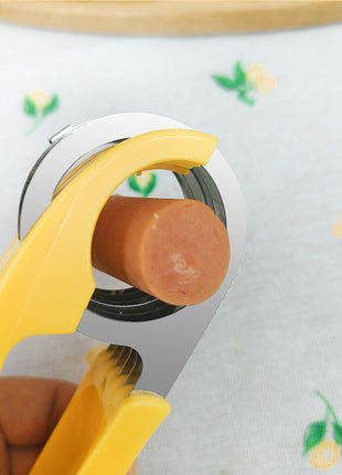 Effortless Stainless Steel Banana Slicer & Fruit Sausage Cutter Kitchen Tool
