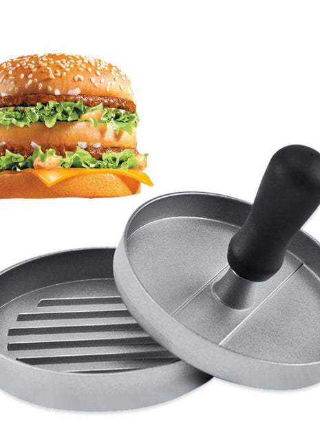Durable Aluminum Alloy Manual Burger Press Maker with Black Handle