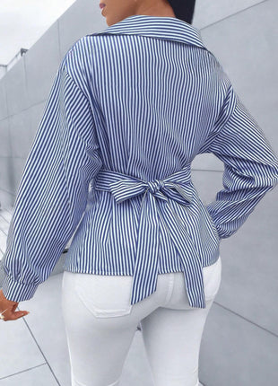 Chic European Style Long Sleeve Polyester Shirt for Women's Spring Summer