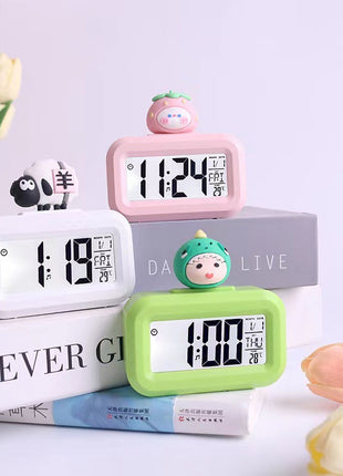 Minimalist Student Desk Alarm Clock with Chronograph, Timer, and Temperature Display