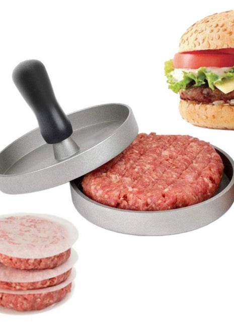 Durable Aluminum Alloy Manual Burger Press Maker with Black Handle