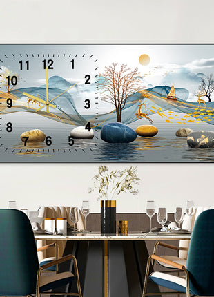 Creative clock wall clock for living room sofa background wall painting Rising all the way