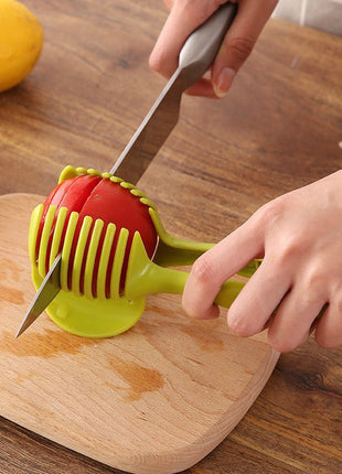 Fruit Slicer Fixed Clamp Tool for Slicing Lemons, Eggs, Potatoes, Tomatoes, Manual Kitchen ABS Gadget