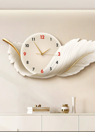 Creative living room wall clock, modern and luxurious,  Super Silent Quartz Movement, No Ticking, Artificial Wood Construction, Perfect for Living Room, Bedroom, Kitchen, Coffee Bar Decor - Unique Home Gift and Festival Decoration