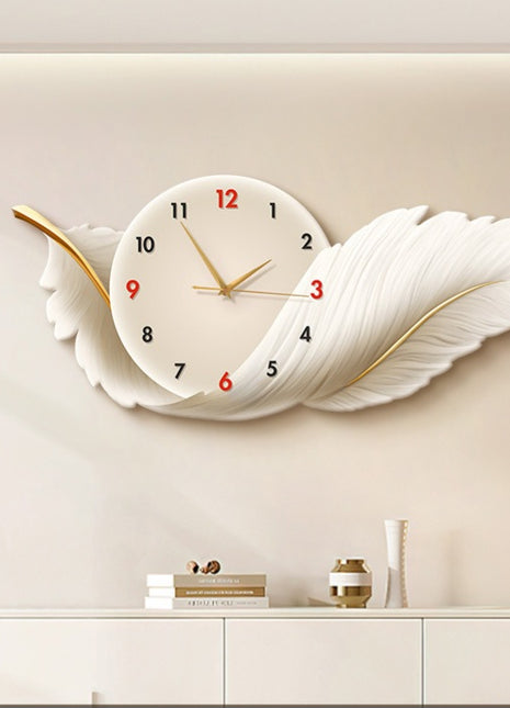 Creative living room wall clock, modern and luxurious,  Super Silent Quartz Movement, No Ticking, Artificial Wood Construction, Perfect for Living Room, Bedroom, Kitchen, Coffee Bar Decor - Unique Home Gift and Festival Decoration
