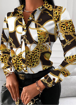 Luno Elegant Long-Sleeve Cardigan Shirt for Women: European Style Button-Up Top