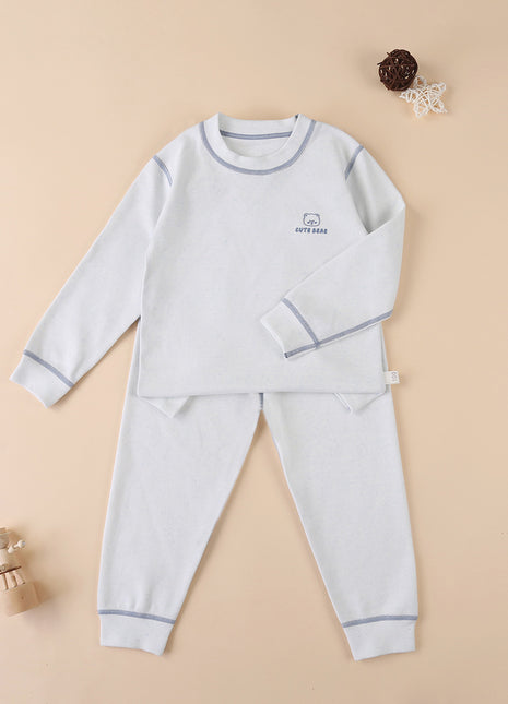 Children's Thickened Cotton Underwear Pajamas Breathable Boys and Girls Colored Antibacterial Thermal Set