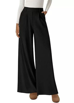 Women's Loose Straight Fit Leisure Trousers - Comfortable Demi-Season Pants