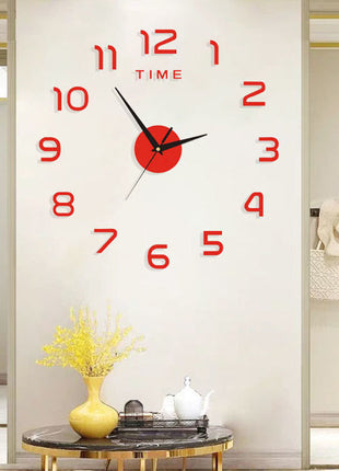 Modern DIY 3D Wall Clock Silent Quartz Movement No-Drill Living Room Bedroom Decor