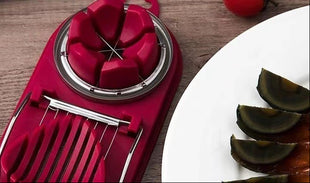 Versatile Stainless Steel Two-in-One Egg Slicer & Cutter for Kitchen Prep
