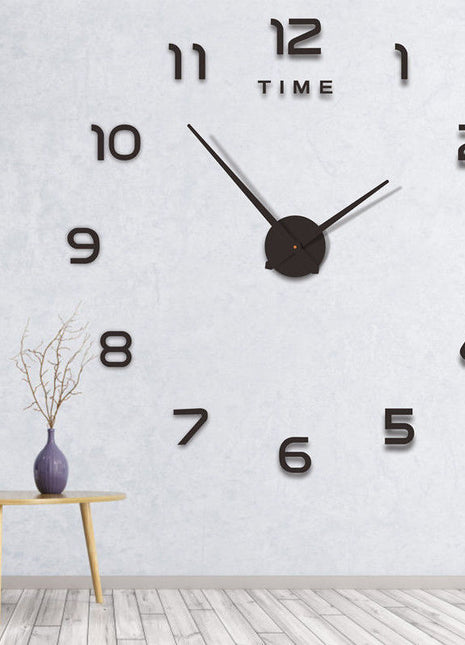 Modern DIY 3D Wall Clock Silent Quartz Movement No-Drill Living Room Bedroom Decor