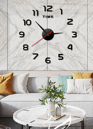 Modern DIY 3D Wall Clock Silent Quartz Movement No-Drill Living Room Bedroom Decor