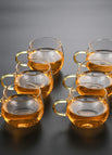 6 gold handle small round cups (160ml)