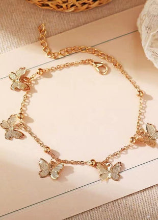 Elegant European Butterfly Charm Anklet Bracelet - Simple Fashion Jewelry Accessory